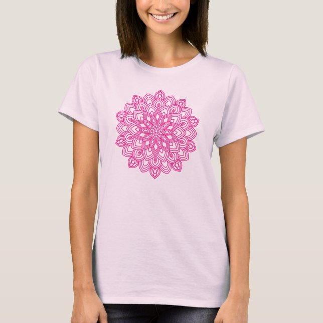 Elegant Pink Mandala T-Shirt (Front)