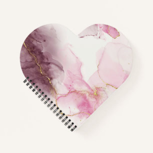 Elegant Pink Marble Gold Vein Pattern Notebook