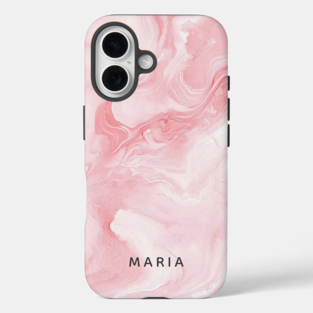 Elegant Pink Marble Personalized  Case-Mate iPhone Case (Back)