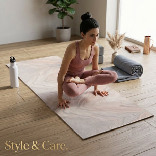 Elegant Pink Marble Yoga Mat for Stylish Workouts