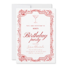 Elegant Pink Martini Chic Adult Birthday Party