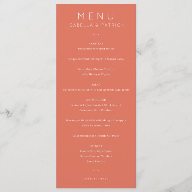 Elegant Pink Menu Template (Front)