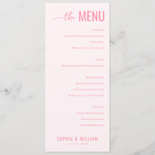 Elegant Pink Menu Template