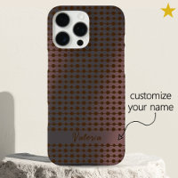 Elegant Pink Metal Dots Line Pattern Custom Name