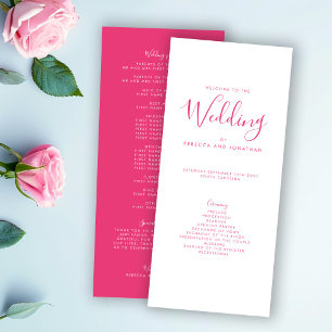 Elegant Pink Minimal Wedding Program