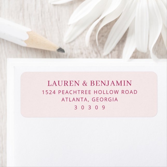 Elegant Pink Minimalist Address Card (Insitu)