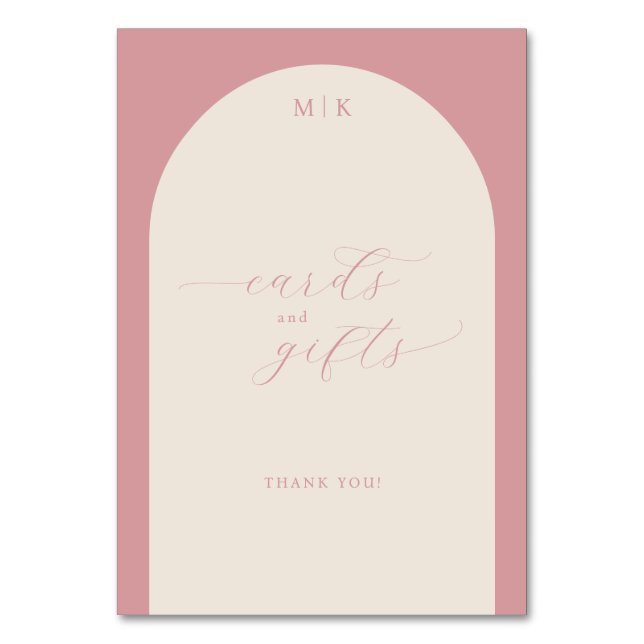 Elegant Pink Minimalist Cards and Gifts Sign (Front)