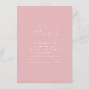 Elegant Pink Minimalist Details Enclosure Card