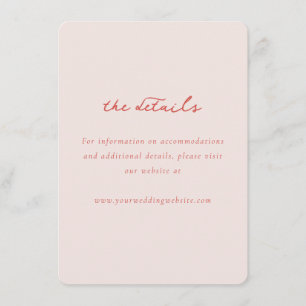 Elegant Pink Minimalist Details Enclosure Card