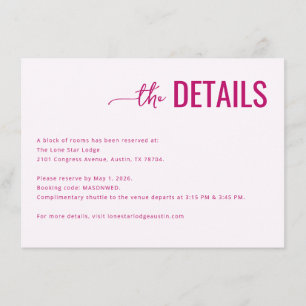 Elegant Pink Minimalist Details Enclosure Card