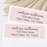 Elegant Pink Minimalist Return Address Label