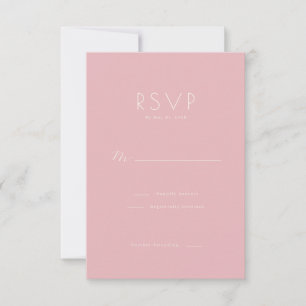 Elegant Pink Minimalist RSVP Card