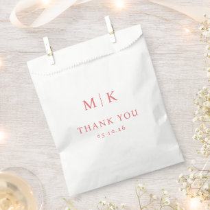 Elegant Pink Minimalist Thank You Favour Bags