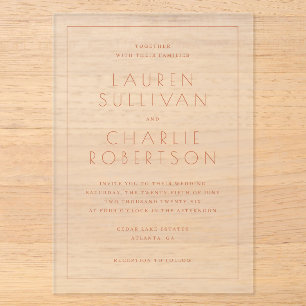 Elegant Pink Minimalist Wedding Invitation