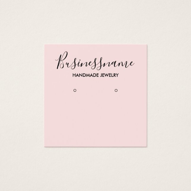 Elegant pink modern simple earring display card (Front)