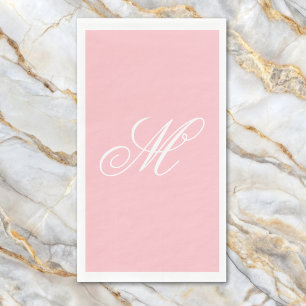Elegant Pink Monogram Initial Napkin