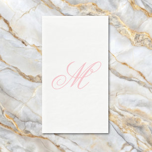 Elegant Pink Monogram Initial Napkin