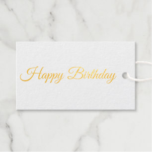 Elegant Pink monogrammed - Birthday golden Gift Tags