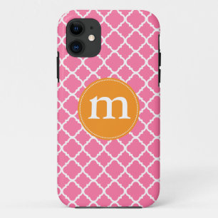 Elegant Pink Moroccan Quatrefoil Personalised Case-Mate iPhone Case