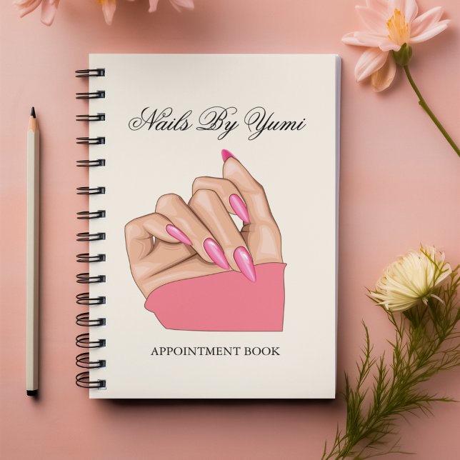 Elegant Pink Nails Manicurist Appointment Salon  Notebook (Creator Uploaded)