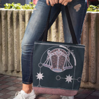 Elegant Pink Navy Libra Zodiac Sign Mandala