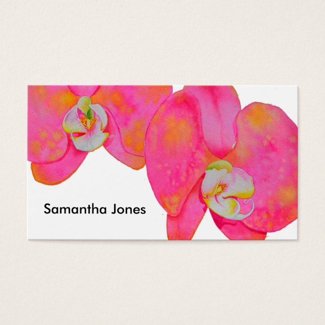 Elegant Pink orange watercolor florals orchids (Front)