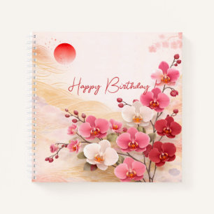 Elegant Pink Orchid Birthday Notebook