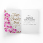 Elegant Pink Orchid Happy Birthday Mother Card