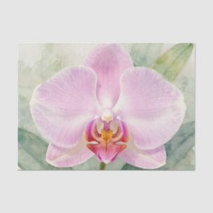 Elegant Pink Orchid Watercolor Botanical Floral Tissue Paper