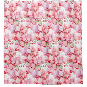 Elegant Pink Orchids Shower Curtain