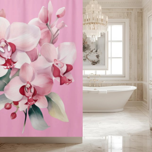 Elegant Pink Orchids Shower Curtain (Creator Uploaded)