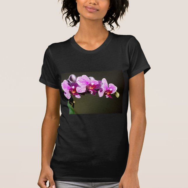 elegant Pink Orchids tropical florals T-Shirt (Front)