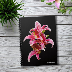 Elegant Pink Oriental Lilies Notebook