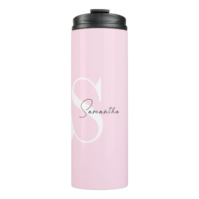 Elegant Pink Pastel Personalised Thermal Tumbler (Front)