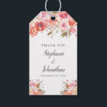 Elegant Pink Peach Floral Watercolor Wedding Gift Tags<br><div class="desc">This beautiful wedding gift tag features watercolor floral bouquets in shades of peach and pink. Easy to customise by clicking "Personalise".</div>