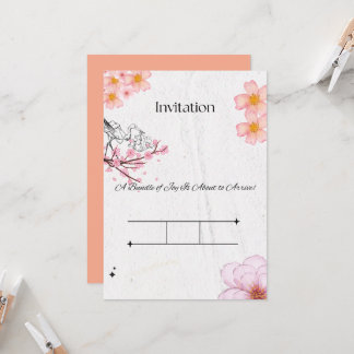 Elegant Pink Peach Invitation