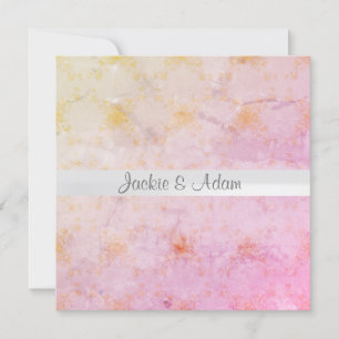 Elegant Pink peach marble Wedding invitation