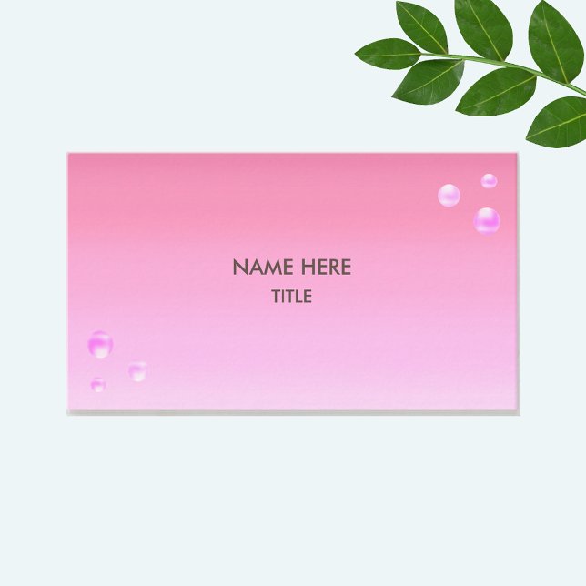 Elegant Pink Pearls on Pink Gradient Business Card (Creator Uploaded)