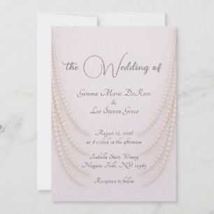 Elegant Pink Pearls Wedding Invitation
