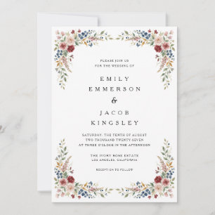 Elegant Pink Peonies Floral Wedding Invitation