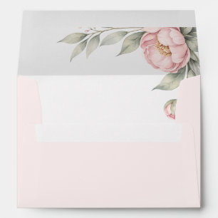 Elegant Pink Peonies In Bloom  Envelope