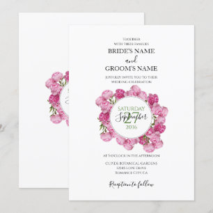 Elegant Pink Peonies Wedding Invitations