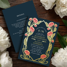 Elegant Pink Peony Art Nouveau Wedding All in One