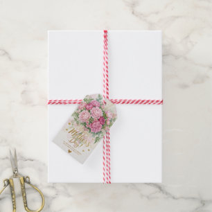 Elegant Pink Peony Bouquet Happy Mother’s Day Card Gift Tags
