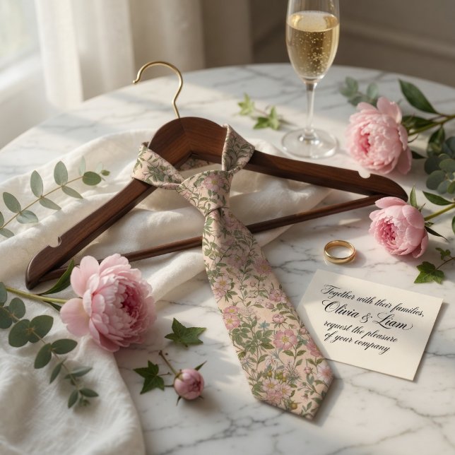 Elegant Pink Peony Floral  Tie (Creator Uploaded)