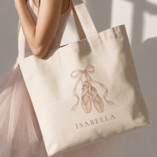 Elegant Pink Pointe Shoes Personalised Ballet Tote