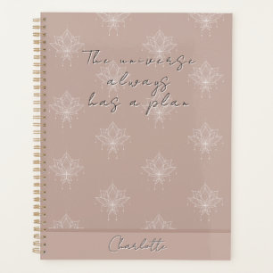 Elegant Pink Pretty Floral Lotus Universe Plan Planner
