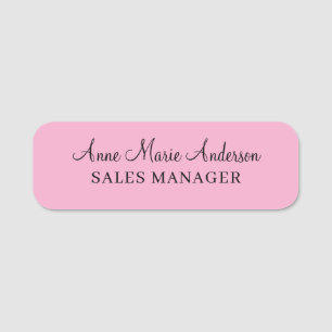 Elegant Pink Professional Name Tag