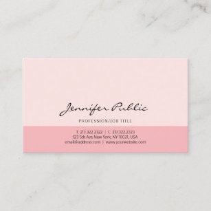 Elegant Pink Professional Simple Modern Design Business Card