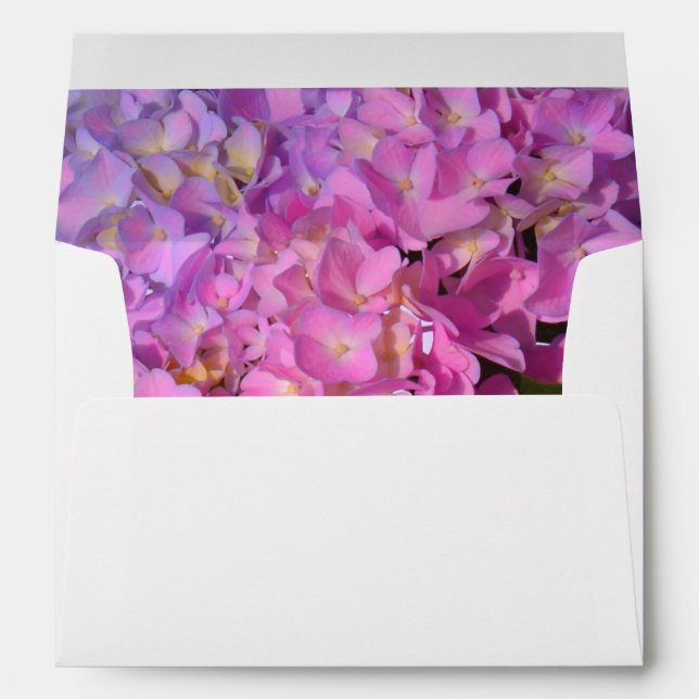 Elegant pink purple floral hydrangeas  envelope (Back (Bottom))